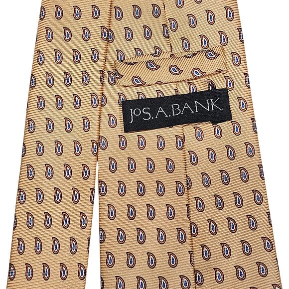 Jos. A. Bank 100% Imported Silk Men's Neck Tie Peach Paisley NWT - Picture 3 of 4